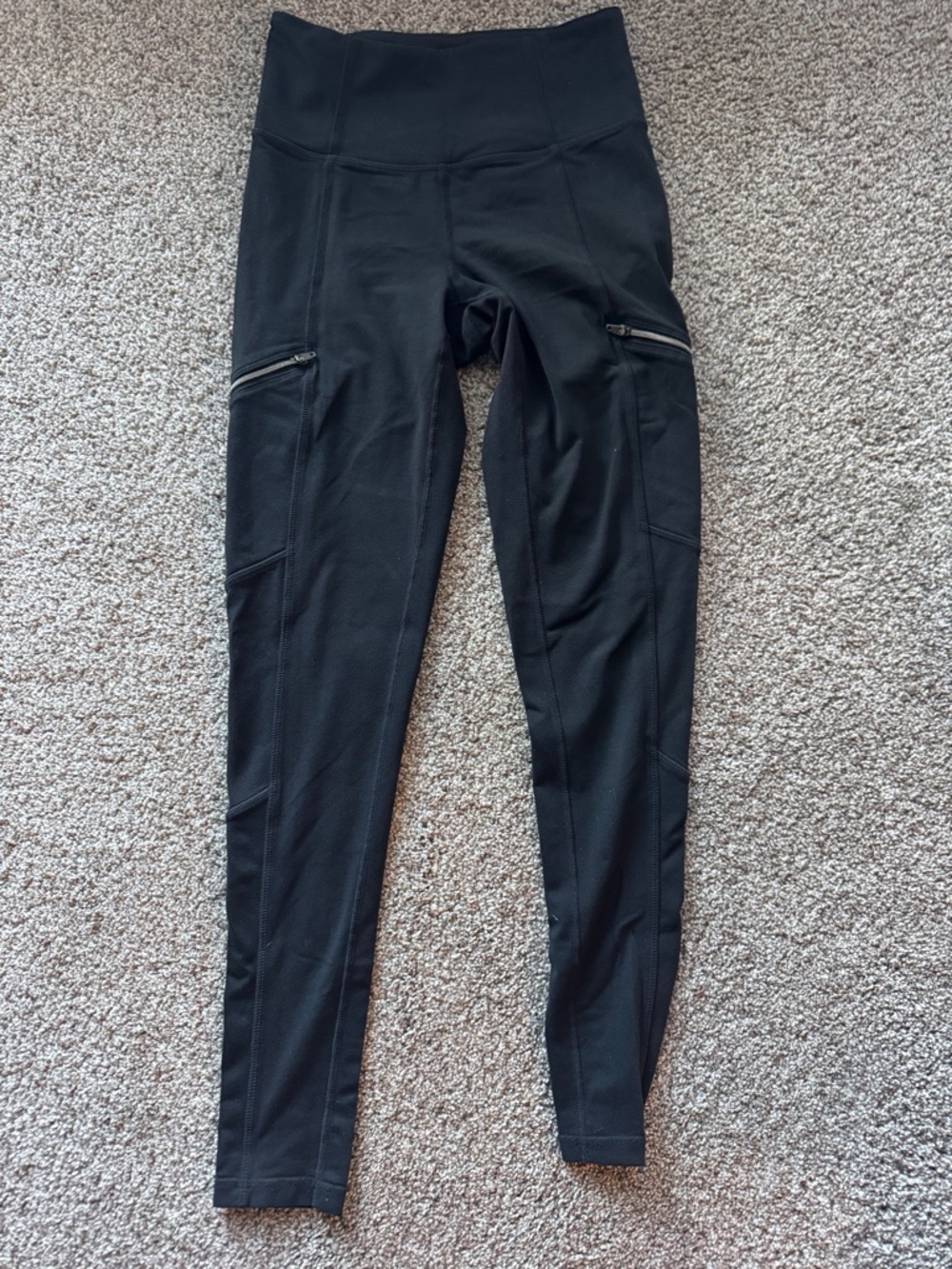 Athleta Black High-Waist Zipper Pocket Leggings